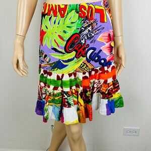 Jams World Interesting Colorful Graphic Festive Tropical Cubano Women's M Skirt